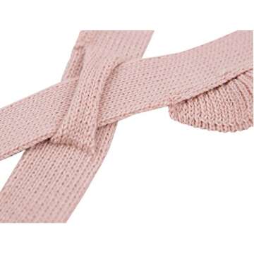 Pinleck Baby Girls Knitted Ruffle Cute Romper Cross Bandage Jumpsuit Bodysuit (Pink, 80/Fit 9-12 Months)