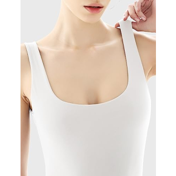 Stylish PUMIEY Bodysuit for Women Square Neck Sleeveless