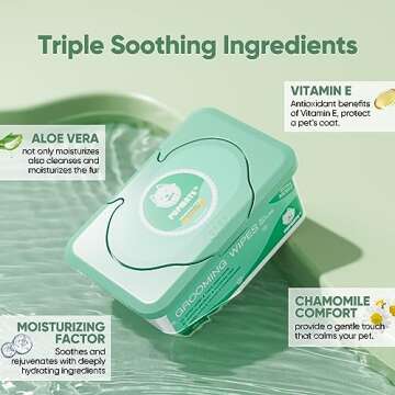 PUPMATE Extra Thick Pet Wipes with Aloe Vera for Dogs & Cats