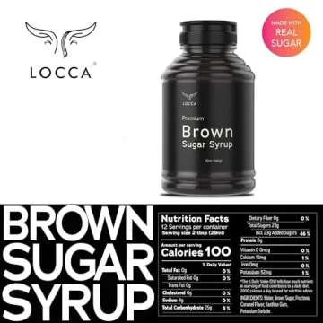 Brown Sugar Syrup, Brown Sugar Boba Syrup, Black Sugar Syrup, Brown Sugar Coffee Syrup, Brown Sugar Simple Syrup, Boba Tea Syrup, Bubble Tea Syrup by Locca 12 Oz (Pack of 1)