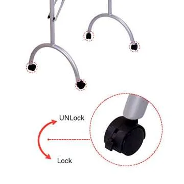 Manicure Nail Table- LIFELEADS Portable Nail Desk Manicure Nail Table Station Desk Spa Beauty Salon Nail Art Equipment with Comfy Wrist Cushion/Drawer/Lockable Wheels/Carry Bag(White)