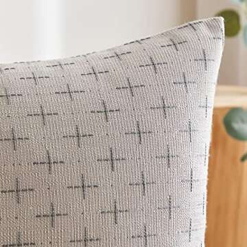 MIULEE Pack of 2 Decorative Burlap Linen Throw Pillow Covers Modern Farmhouse Pillowcase Rustic Woven Textured Cushion Cover for Sofa Couch Bed 20x20 Inch Light Grey