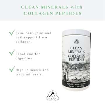 MT. CAPRA SINCE 1928 Clean Minerals with Collagen Peptides | Delicious Whole Food Minerals from Goat Milk Whey and Grass Fed Type I and III Collagen Peptides, 10 G Protein - Unflavored 675 G