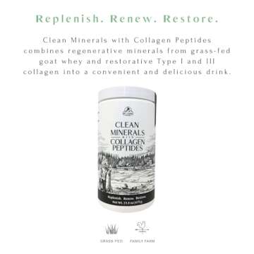 MT. CAPRA SINCE 1928 Clean Minerals with Collagen Peptides | Delicious Whole Food Minerals from Goat Milk Whey and Grass Fed Type I and III Collagen Peptides, 10 G Protein - Unflavored 675 G