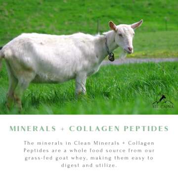 MT. CAPRA SINCE 1928 Clean Minerals with Collagen Peptides | Delicious Whole Food Minerals from Goat Milk Whey and Grass Fed Type I and III Collagen Peptides, 10 G Protein - Unflavored 675 G