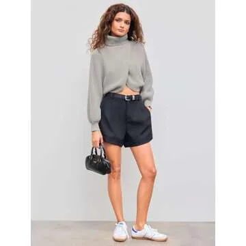 CIDER Cropped Sweater Women Turtleneck Stylish Fall Fashion