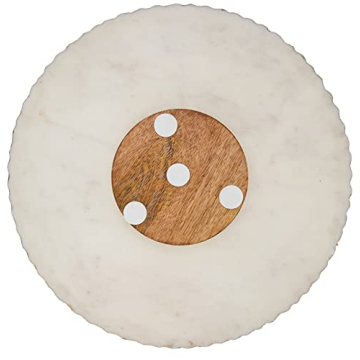 Mud Pie 16" Marble Lazy Susan with Gold Accents