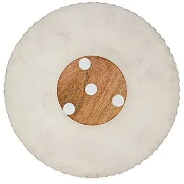 Mud Pie 16" Marble Lazy Susan with Gold Accents