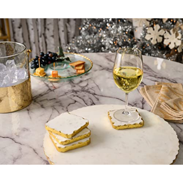 Mud Pie 16" Marble Lazy Susan with Gold Accents