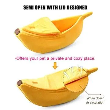Petgrow Banana Cat Bed - Cozy Comfort for Pets