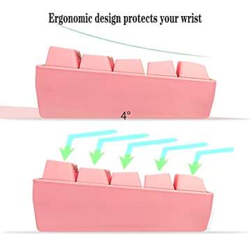 Snpurdiri 60% Wired Gaming Keyboard,RGB Backlit Ultra-Compact Waterproof Mini 61 Keys Keyboard, for PC/Mac Gamer, Typist, Travel, Easy to Carry on Business Trip(Pink)