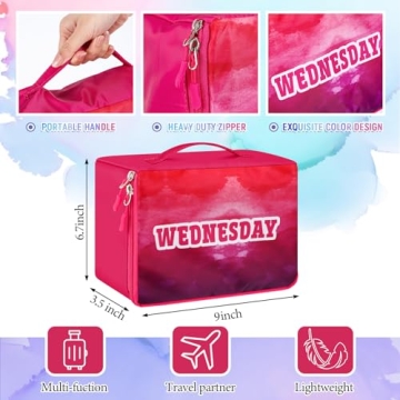 Paterr 7 Pcs Packing Cubes for Travel Kids Days of Week Compression Packing Cubes Colorful Luggage Organizers Suitcase Camp(10 x 8 x 5 Inch)