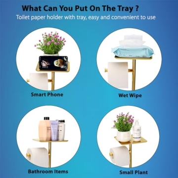 Noonext Gold Toilet Paper Holder Stand for Modern Baths