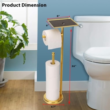 Noonext Gold Toilet Paper Holder Stand for Modern Baths