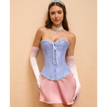 Sky Blue Corset Top - Stylish Lace-Up Bustier