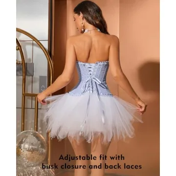 Sky Blue Corset Top - Stylish Lace-Up Bustier