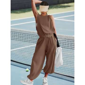 LAMISSCHE Women's Wide Leg Jumpsuit with Pockets