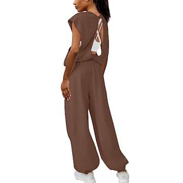 LAMISSCHE Women's Wide Leg Jumpsuit with Pockets
