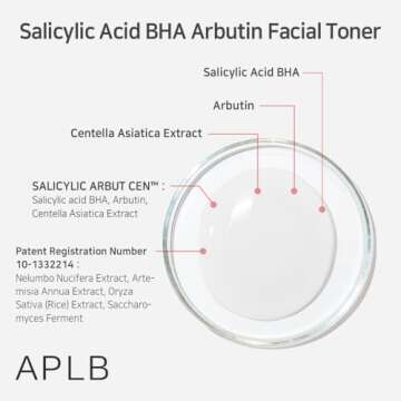 APLB Salicylic Acid BHA Arbutin Facial Toner | SALICYLIC ARBUT CEN™ 13.5% 5.41 FL.OZ/Korean Skincare, Acne & Pore Care, Replenishing Moisture, Revitalize for Gentle and Improve Skin Texture