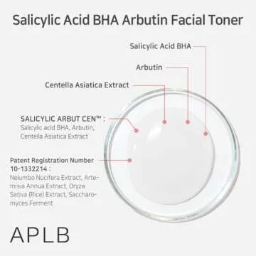 APLB Salicylic Acid BHA Arbutin Facial Toner | SALICYLIC ARBUT CEN™ 13.5% 5.41 FL.OZ/Korean Skincare, Acne & Pore Care, Replenishing Moisture, Revitalize for Gentle and Improve Skin Texture