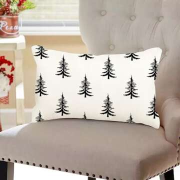 ADFLOOD Christmas Pillow Covers 12X20 Christmas Trees Decorative Throw Pillows Decoration Holiday Party Cushion Case for Home Couch Sofa