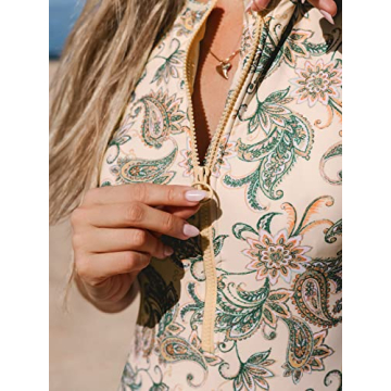 CUPSHE Women’s Mock Neck Swimsuit with Zipper