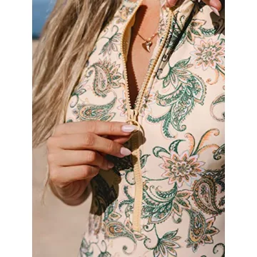 CUPSHE Women’s Mock Neck Swimsuit with Zipper