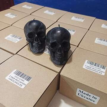2 pcs Black Skull Candles for Stylish Gothic Decor
