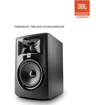 JBL Professional 305P MkII 5-Inch 2-Way Powered, Active Monitor Speakers for Near Field Music Production, Studio Monitor, Desktop Computer, Hi-Fi Audio. Sold as Pair, Black