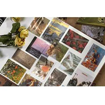 Kawaii Washi Paper Stickers Set (100 Pieces) Time Traveler Twilight Evening Scenery Decoration for Sealing Planner Calendar Journals DIY Decor Photo Album Scrapbooking