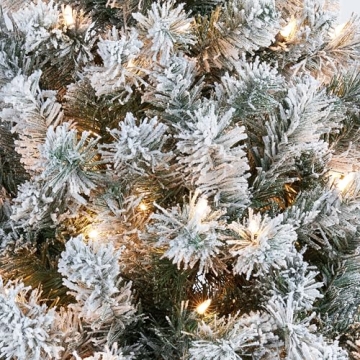 Yaheetech 9ft Pre-lit Christmas Tree with Snow Flocking