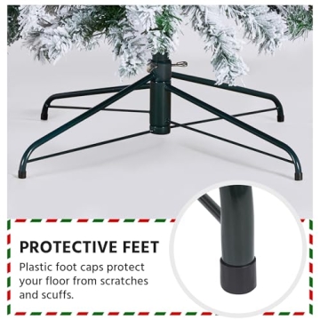 Yaheetech 9ft Pre-lit Christmas Tree with Snow Flocking