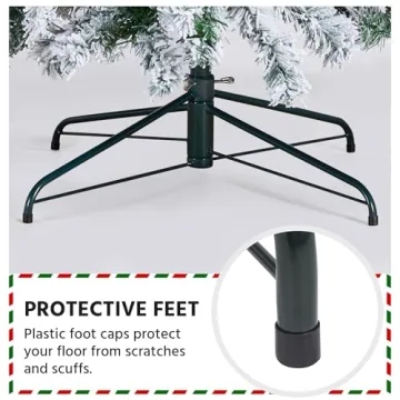 Yaheetech 9ft Pre-lit Christmas Tree with Snow Flocking
