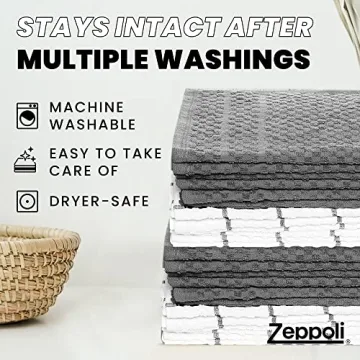 Zeppoli Classic Kitchen Towels - 12 Pack of Absorbent Essentials