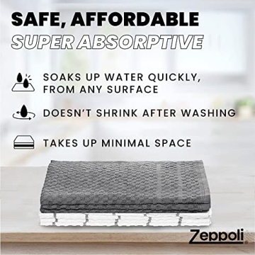 Zeppoli Classic Kitchen Towels - 12 Pack of Absorbent Essentials