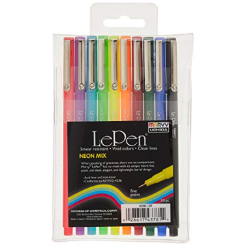 Bright UCHIDA Le Neon Pens - 10 Pieces for Art & Journaling
