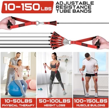 WALITO 150LBS Resistance Bands Set for Home Workouts