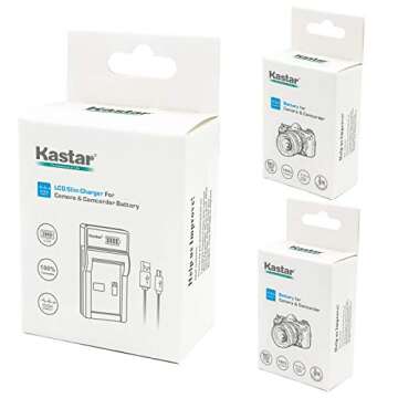 Kastar Battery (X2) & LCD Slim USB Charger for Sony NP-BN1 NPBN1 BC-CSN and Cyber-Shot DSC-QX10 QX30 QX100 DSC-TF1 DSC-TX10 TX20 TX30 DSC-W530 DSC-W570 DSC-W650 DSC-W800 DSC-W830 Digital Camera +More