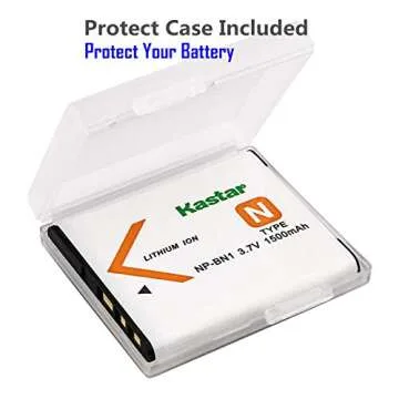 Kastar Battery (X2) & LCD Slim USB Charger for Sony NP-BN1 NPBN1 BC-CSN and Cyber-Shot DSC-QX10 QX30 QX100 DSC-TF1 DSC-TX10 TX20 TX30 DSC-W530 DSC-W570 DSC-W650 DSC-W800 DSC-W830 Digital Camera +More