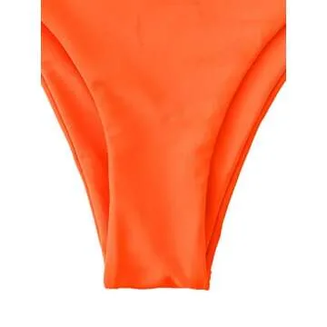 SweatyRocks Women's Sexy Bathing Suits Spaghetti Strap Floral Bikini Set Underwire Swimsuit Orange M