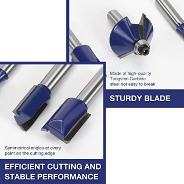 WORKPRO 15-Piece Carbide Router Bits Set for Woodworking