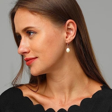 Hypoallergenic Pearl Huggie Hoop Earrings Elegant Style