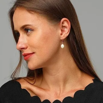 Hypoallergenic Pearl Huggie Hoop Earrings Elegant Style