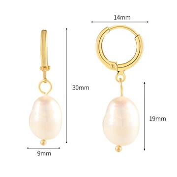 Hypoallergenic Pearl Huggie Hoop Earrings Elegant Style