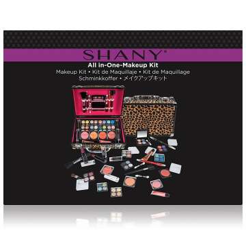 SHANY Leopard Makeup Train Case with Pro Makeup Set