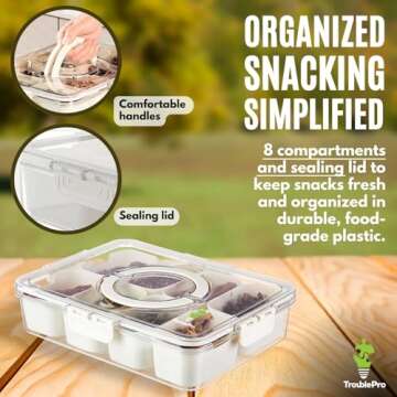 TroublePro Snackle Box with Lid & Handle for Freshness