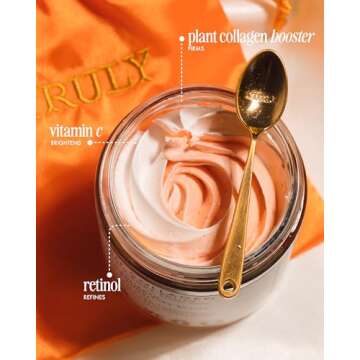 Truly Beauty Vegan Collagen Anti-Aging Body Polish with Retinol, Vitamin C and Shea Butter - Whipped Body Butter for Women, Moisturizing Body Cream for Brighter, Smoother and Firmer Skin - 2 Fl. Oz