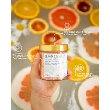 Truly Beauty Vegan Collagen Anti-Aging Body Polish with Retinol, Vitamin C and Shea Butter - Whipped Body Butter for Women, Moisturizing Body Cream for Brighter, Smoother and Firmer Skin - 2 Fl. Oz