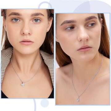 10 PCS Necklace Chains, Stainless Steel Cable Chain Necklace Silver Plated Bulk Necklace Extender for Jewelry Making DIY Supplies, 17.7 Inches (10)