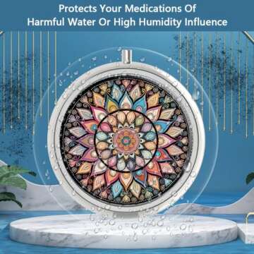 Pill Box 3 Compartment Medicine Pill Case,Portable Pill Box for Pocket or Purse Pill Box Decorative ...